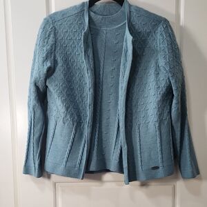 Vintage Crocodile Wool Blend Cardigan Sweater Set Medium